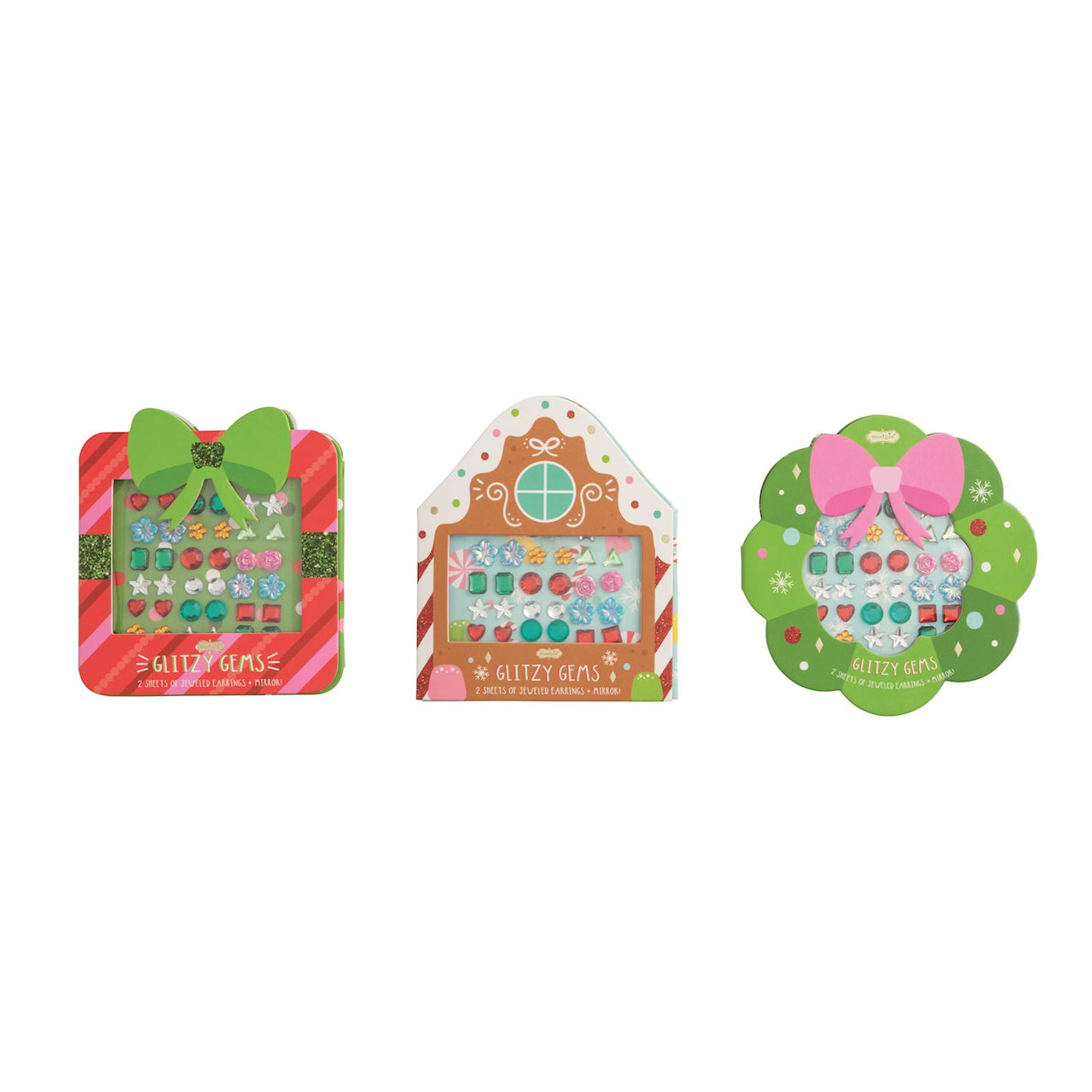Christmas Glitzy Gems Sticker Earrings