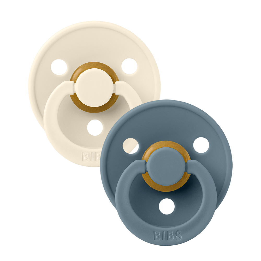 BIBS Colour Pacifier 2 PK | Ivory/Petrol