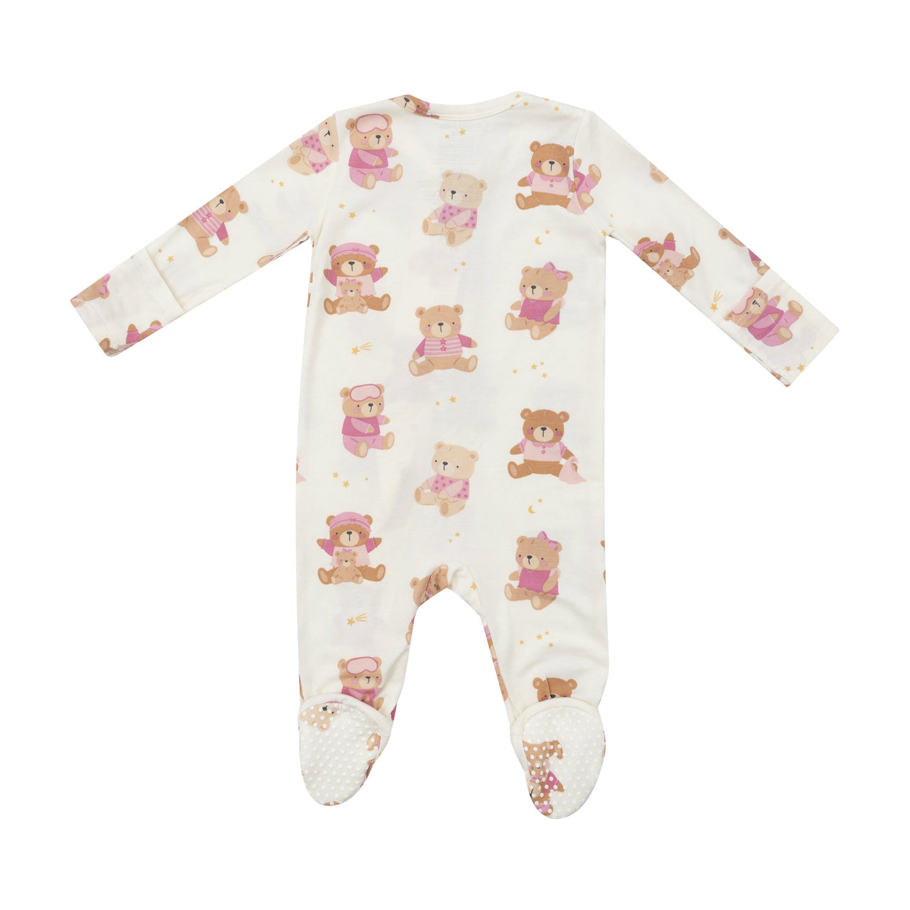 2-Way Zip Footie | Teddy Bears Pink