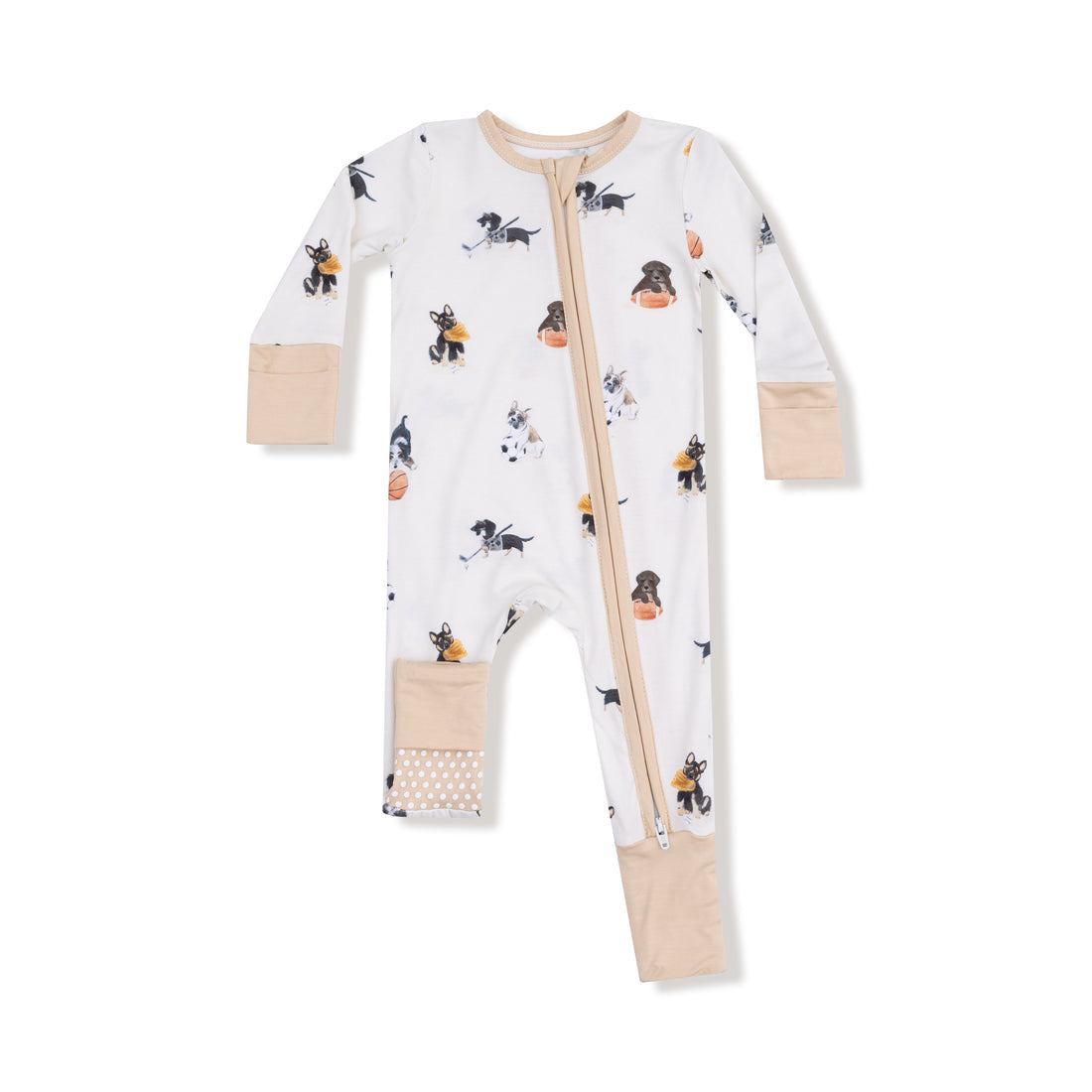 2-Way Zipper Convertible Romper | Sporty Puppies