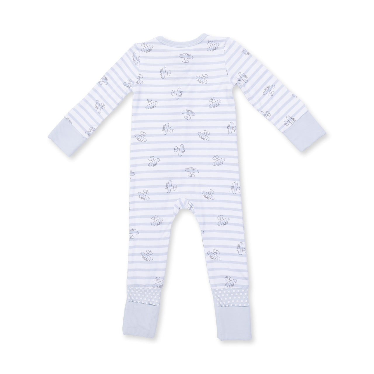 Convertible Zip Romper | Airplane Stripe