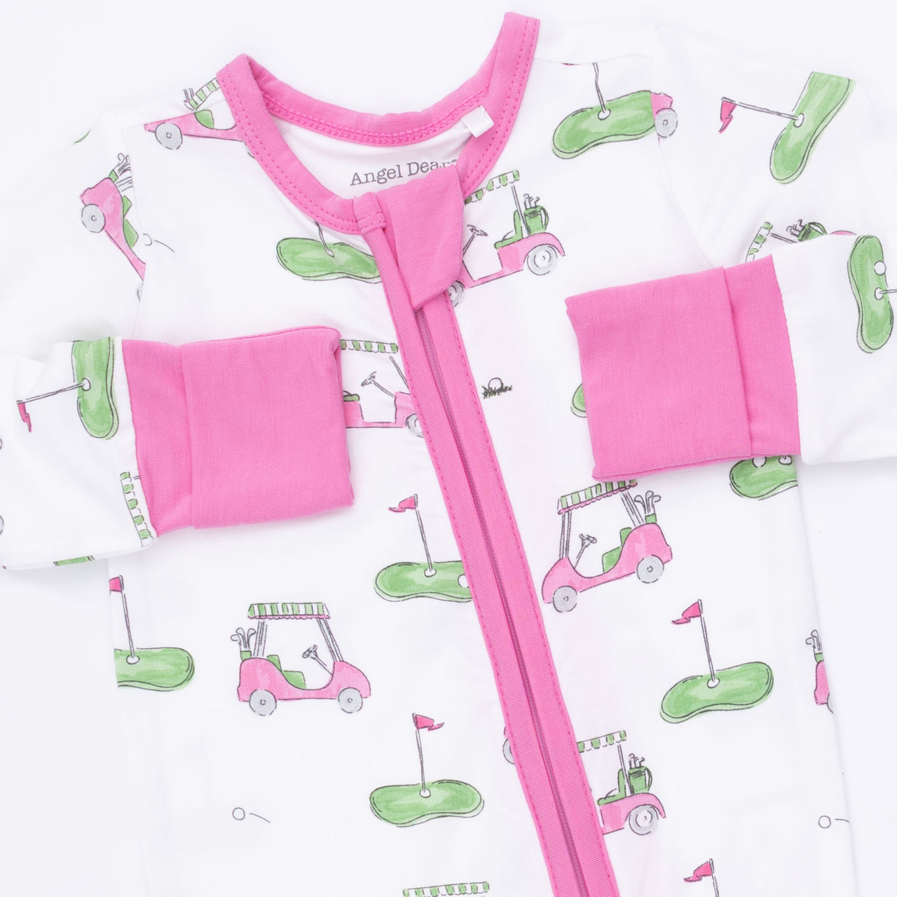 Convertible Zip Romper | Golf Carts Pink