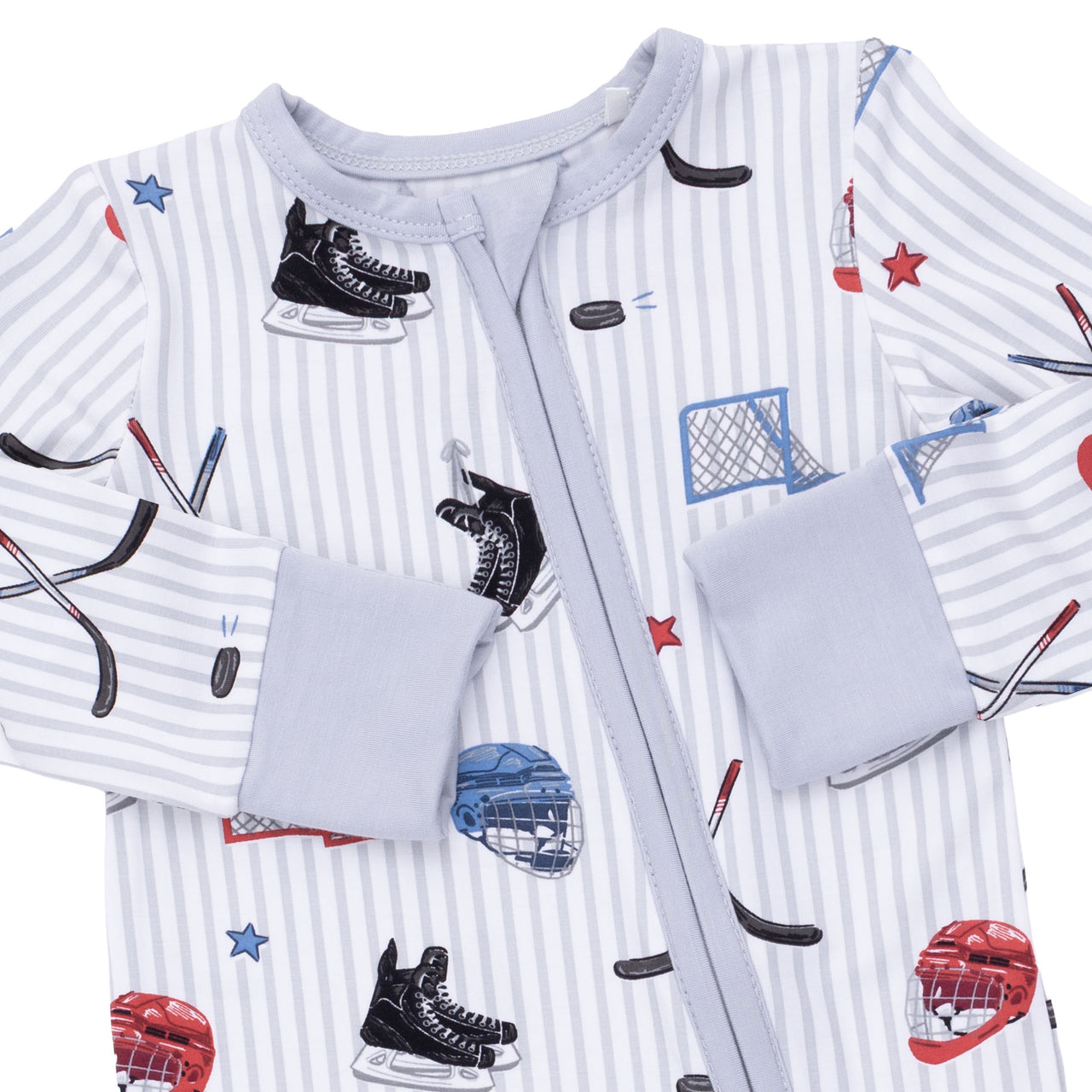 Convertible Zip Romper | Hockey Stripe