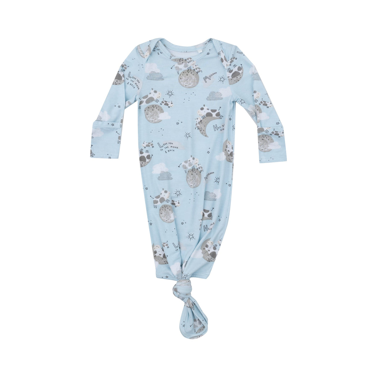 Knotted Gown 0-3M | I Love You to the Moon Cows