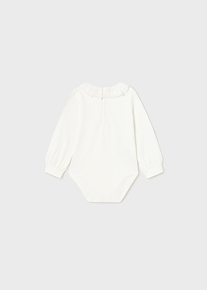 Long Sleeve Basic Bodysuit| White
