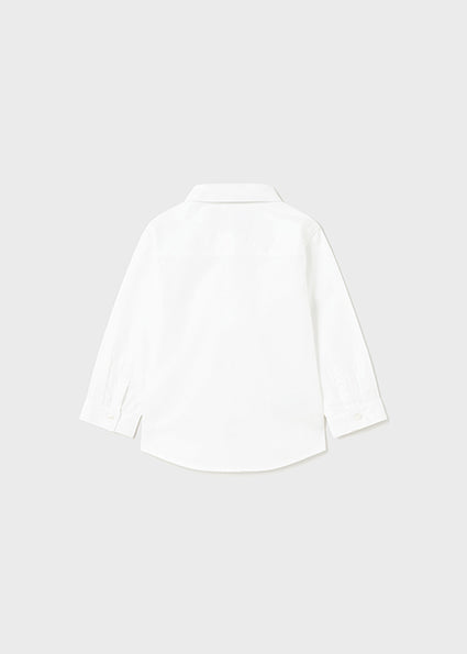 Long Sleeve Shirt W/Detachable Bow| White