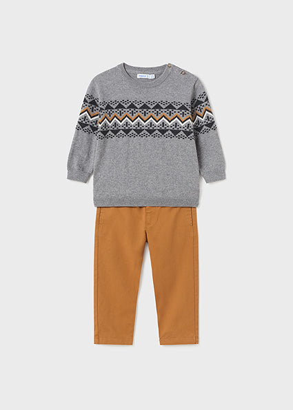 Baby Two-Piece Sweater & Pants | Peanut **FINAL SALE**