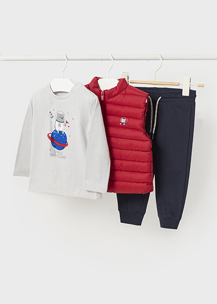 Baby Three-Piece Set w/Quilted Vest