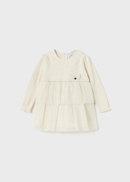 Baby Knit Tulle Dress | Bone **FINAL SALE**