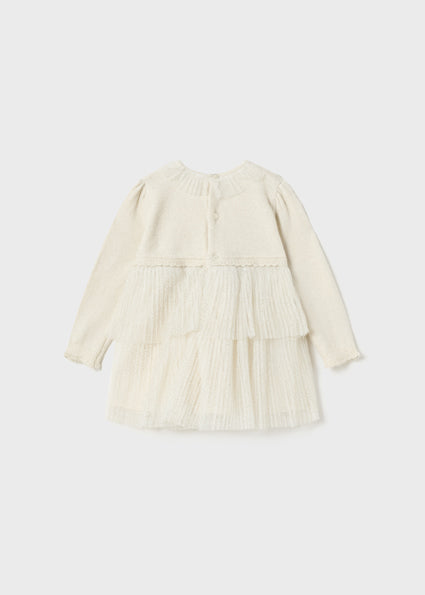 Baby Knit Tulle Dress | Bone **FINAL SALE**