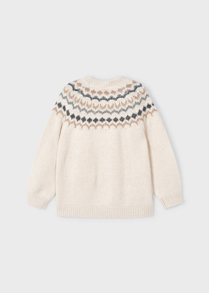 Knit Sweater with Pom Poms | Beige