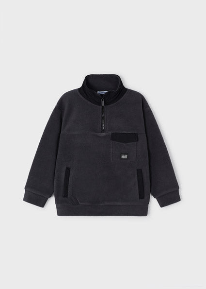 Boy's Fleece Quarter-Zip Pullover | Charcoal