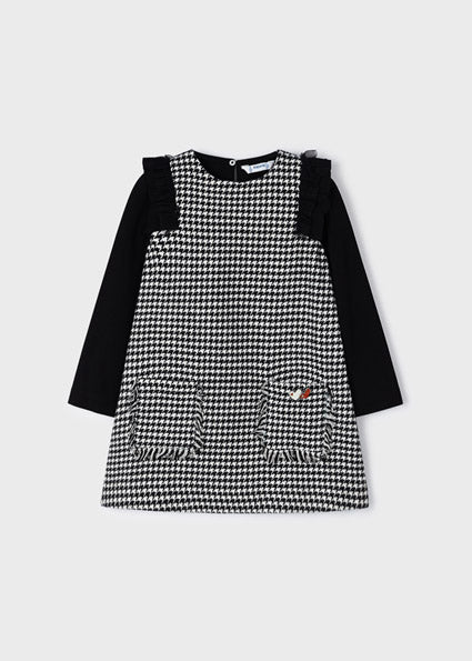 Girls Knit & Tulle Dress | Black