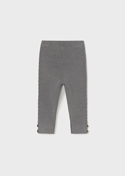 Baby Ribbed Knit Leggings | Charcoal