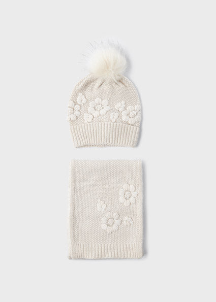Girls Hat & Scarf Set | Cream**FINAL SALE**