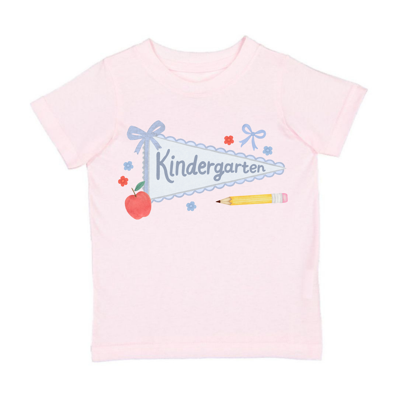 Kindergarten Bow Pennant Short Sleeve T-Shirt