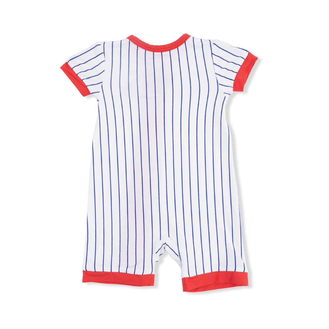 Shortie Zipper Romper | Baseball Stripe