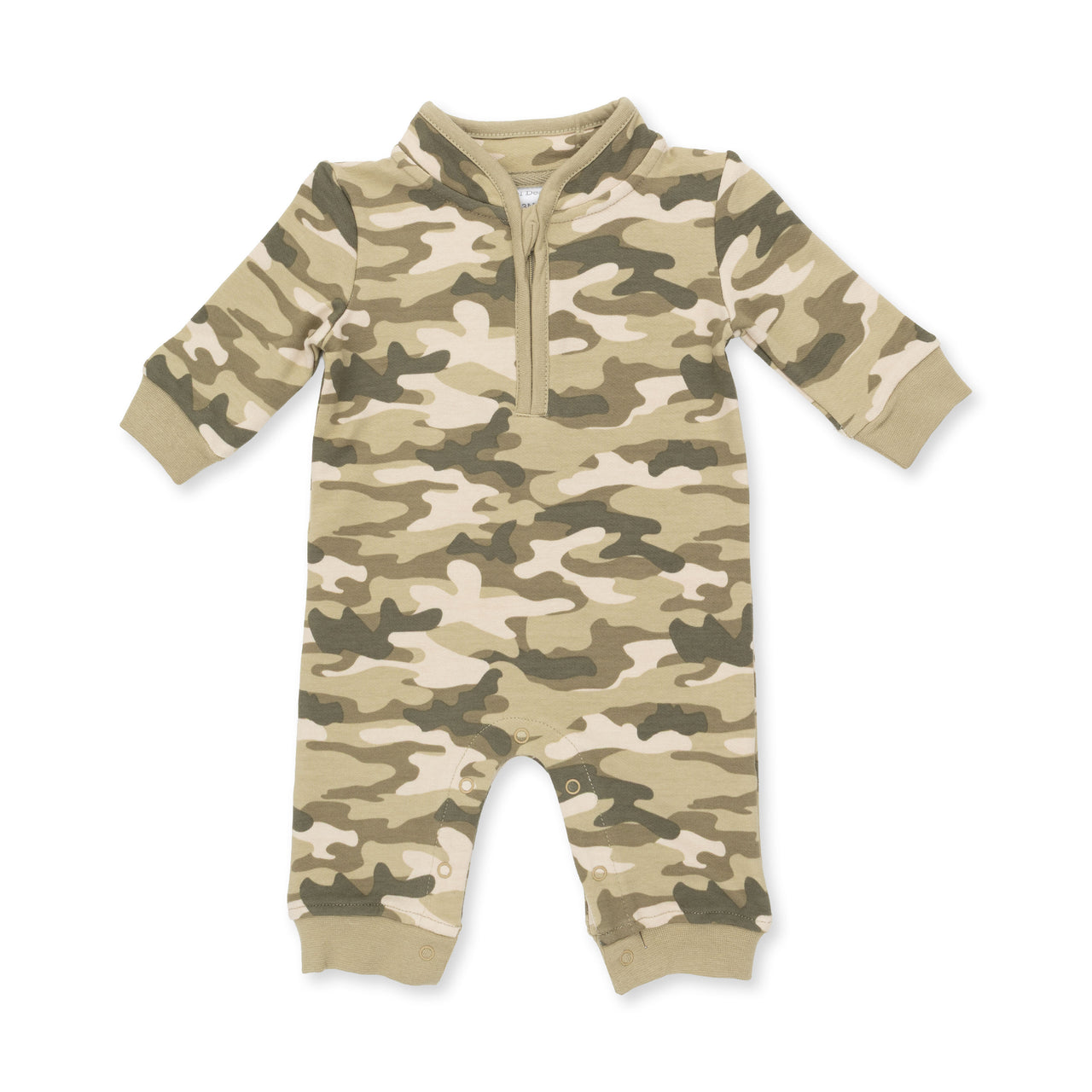 Zip Neck Romper | Camo French Terry