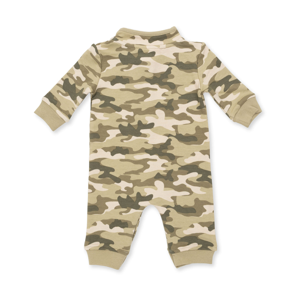 Zip Neck Romper | Camo French Terry