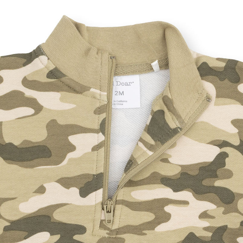 Half Zip Sweatshirt | Camo Frency Terry