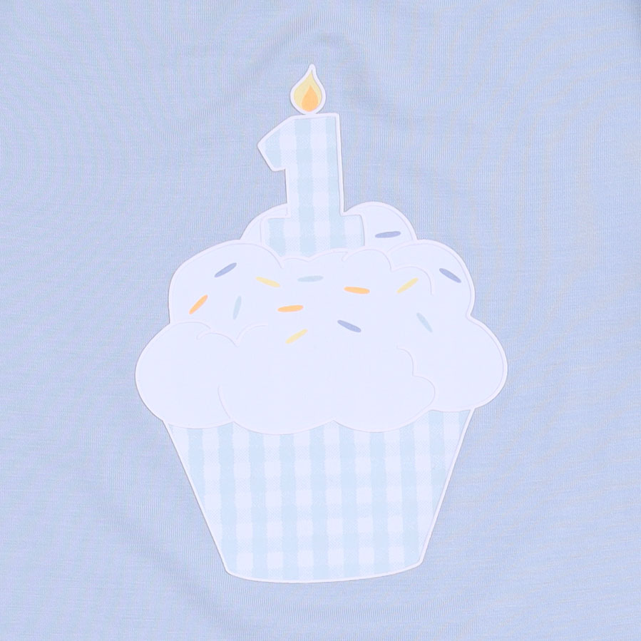 Long Sleeve Bodysuit | Blue First Birthday