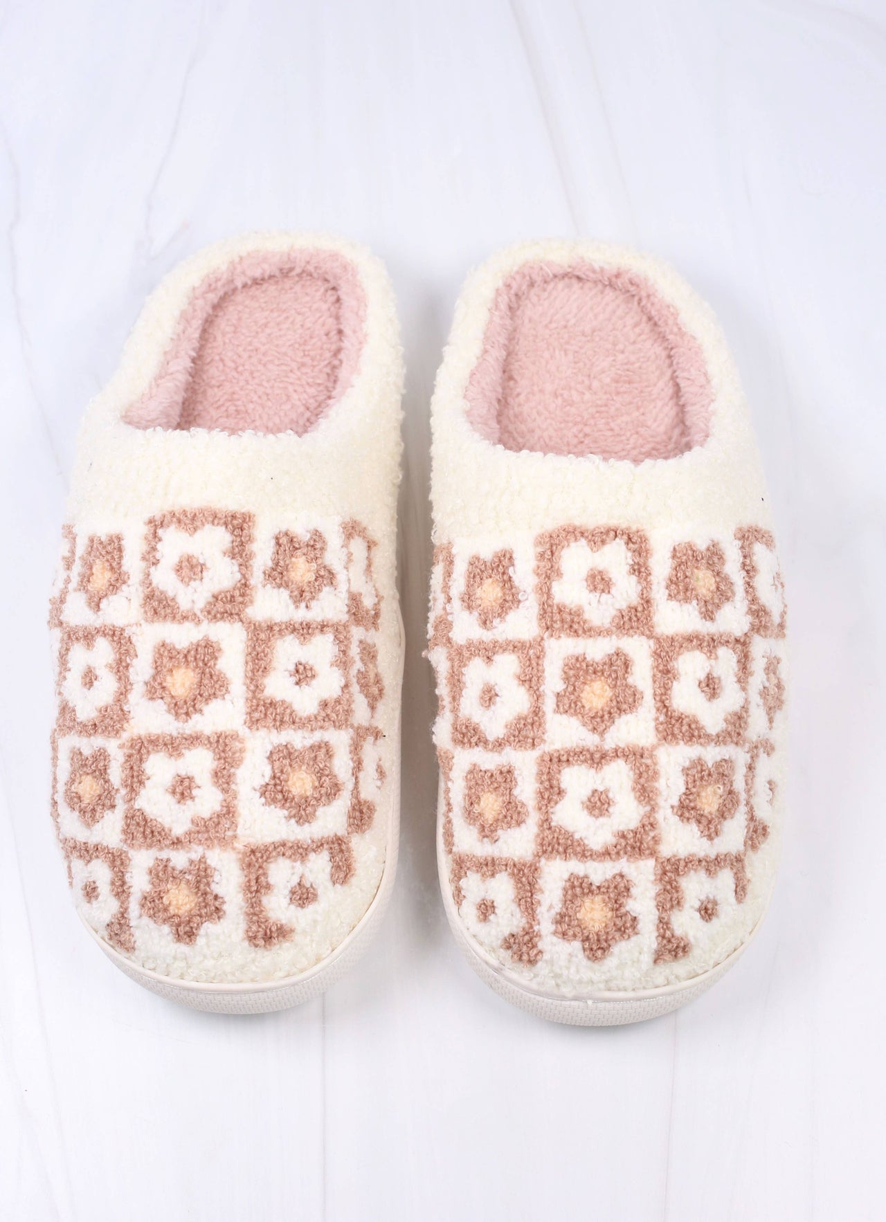 Flower Power Slippers | Brown