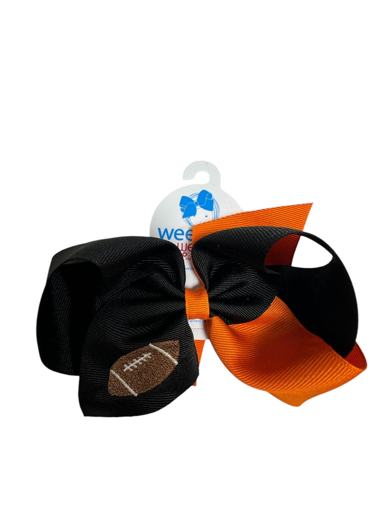 King Two Tone Bow w/Football Tail | Black & Orange