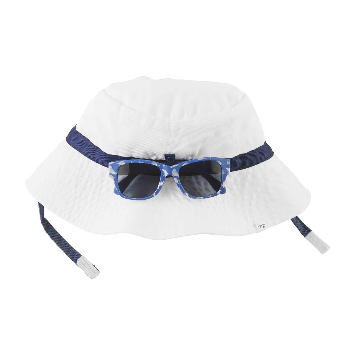 Toddler White Hat and Sunglasses Set