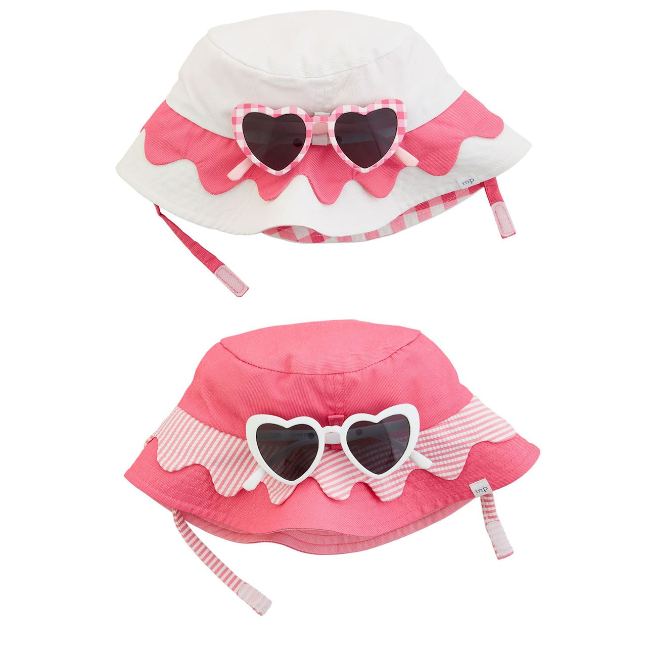 Girl Pink or White Hat and Sunglasses Set