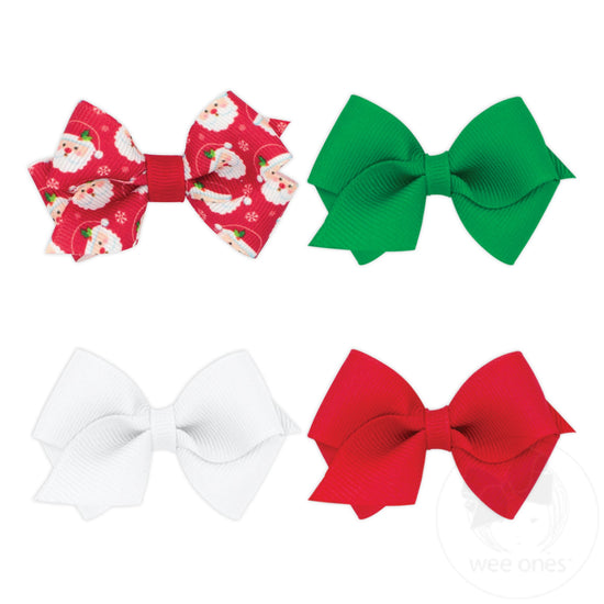 Gift Pack | One Wee Print and Three Wee solid Grosgrain Hair Bows