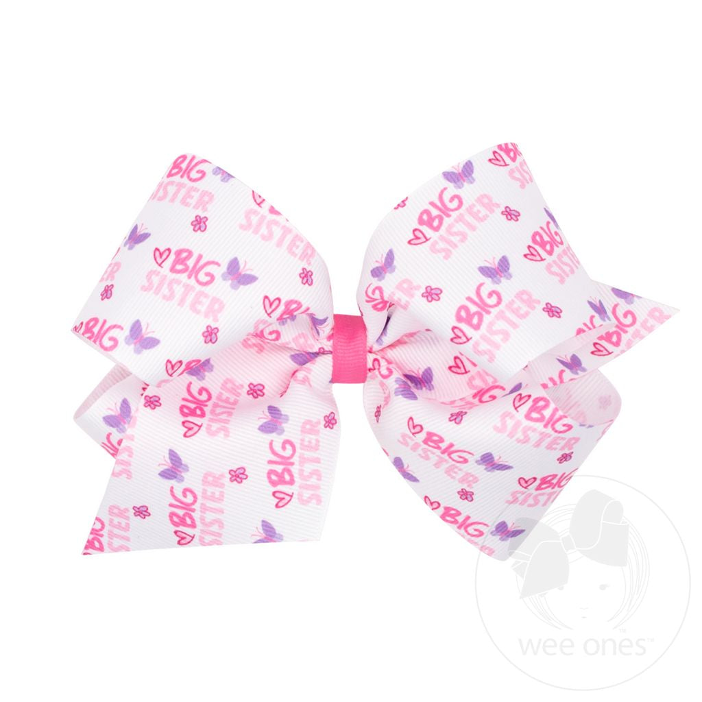 King Big Sister Printed Grosgrain Hair bow