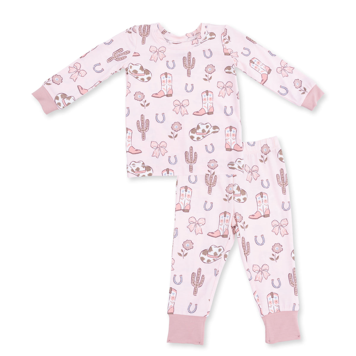 Long Sleeve Loungewear Set | Cowgirl Boots and Bows