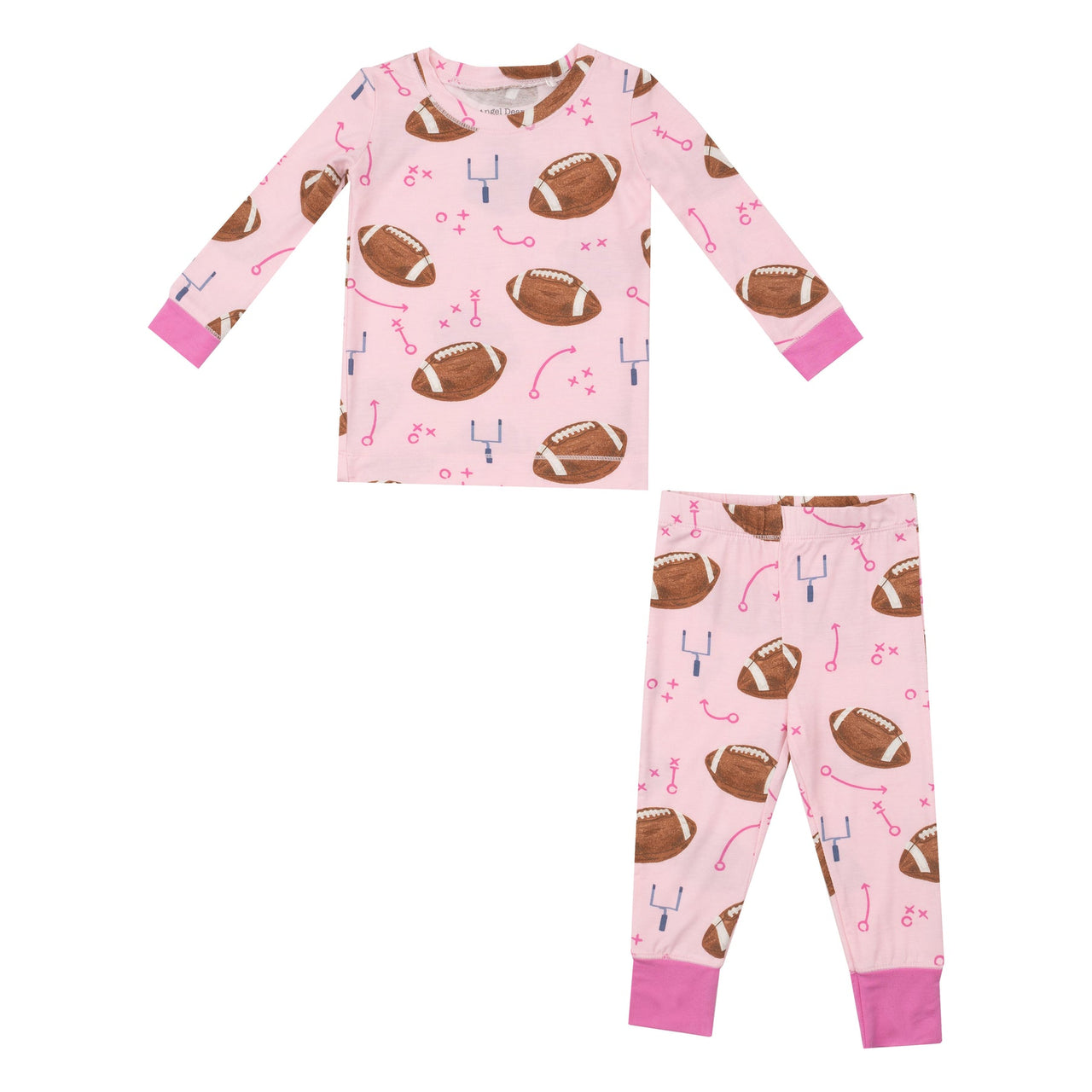 Long Sleeve Loungewear Set | Footballs Pink