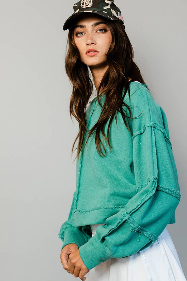 Cropped Sweatshirt | Green