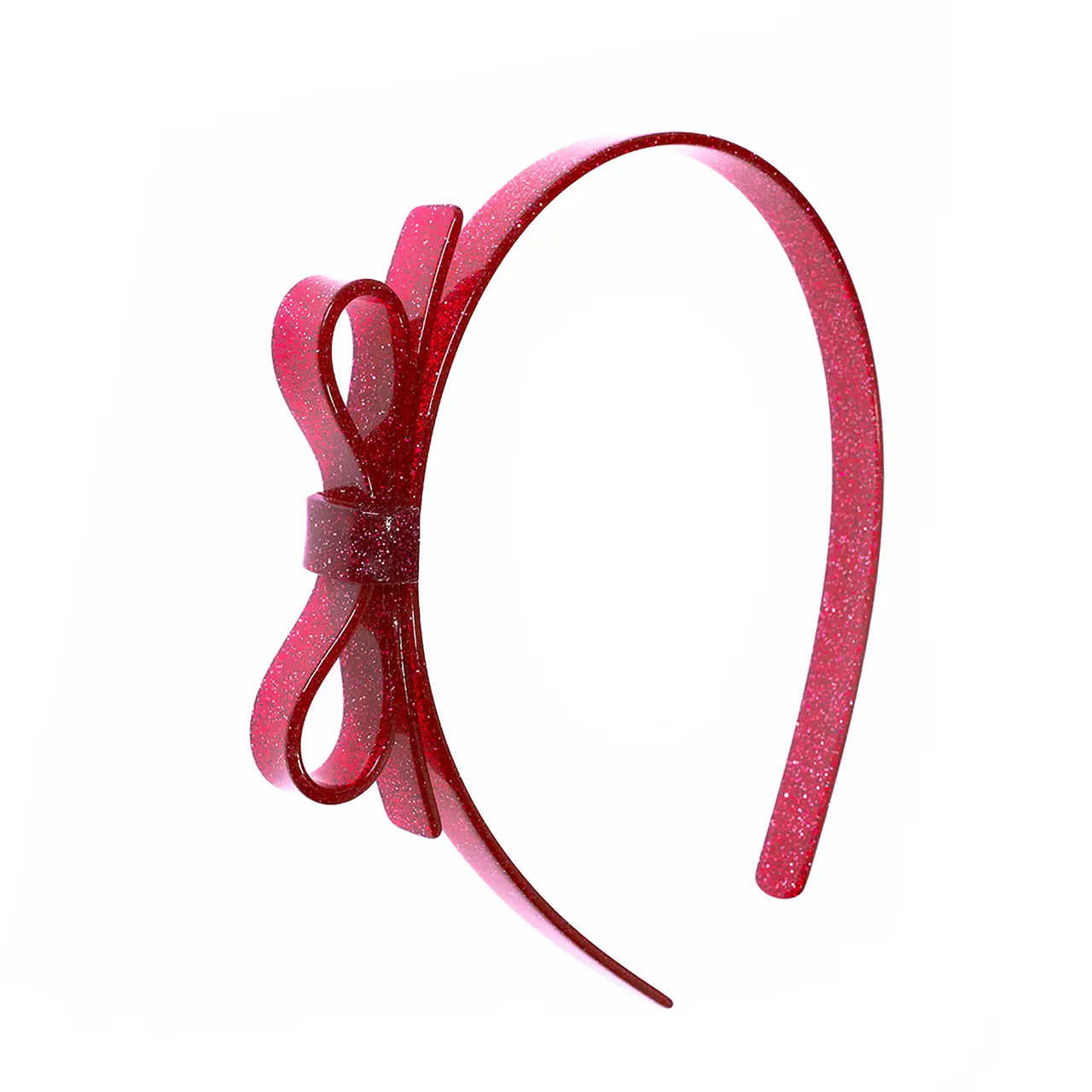 Thin Bow Glitted Cranberry Headband