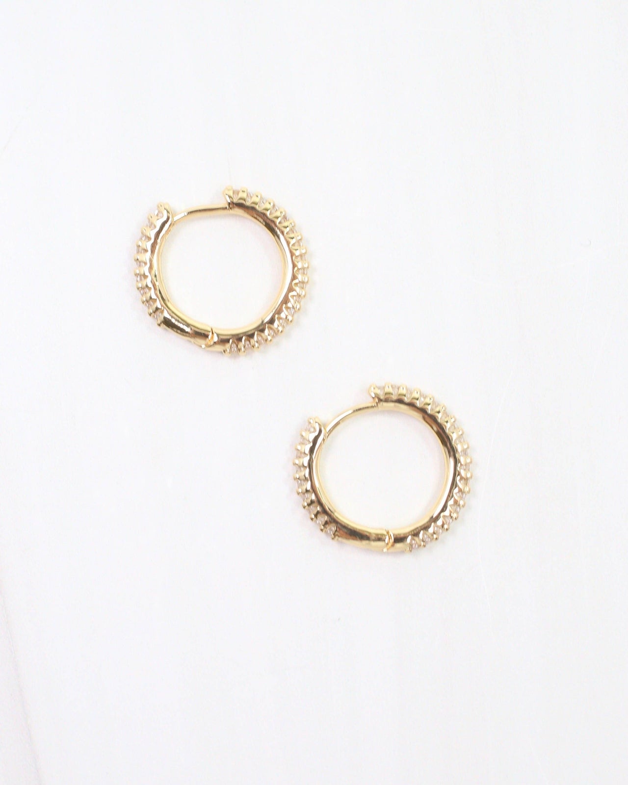 Annalise Pave CZ Hoop Earring Gold