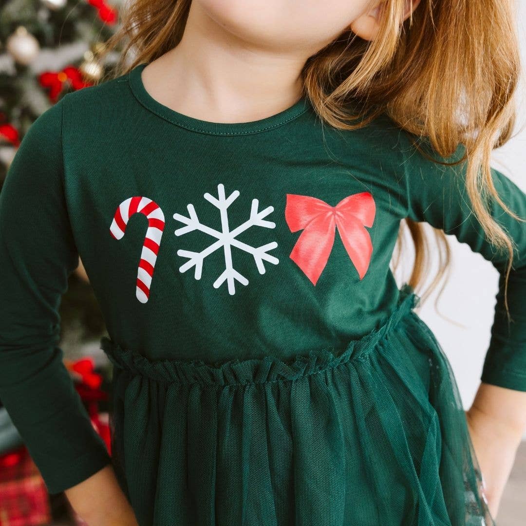 Emerald Candy Cane Sequin Christmas Dress