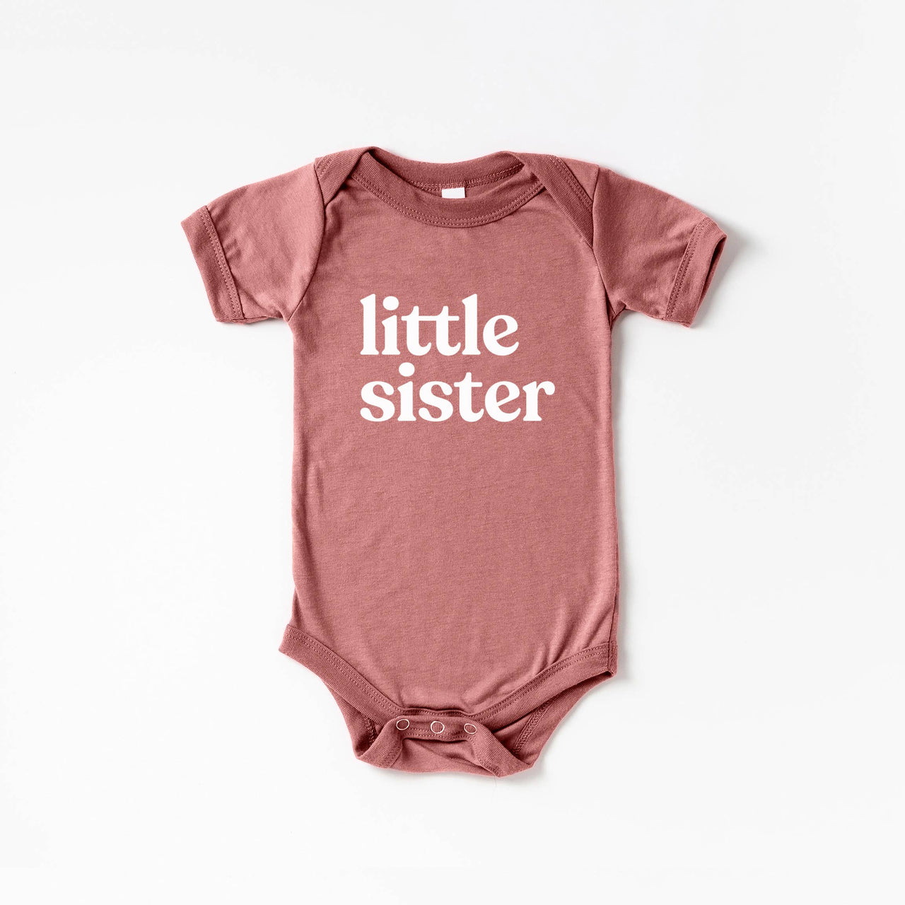 Little Sister Baby Bodysuit | Mauve Pink