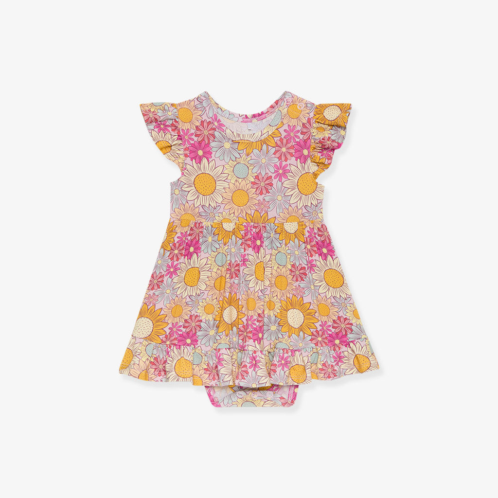 Ruffled Twirl Bodysuit Dress | Rosalinda