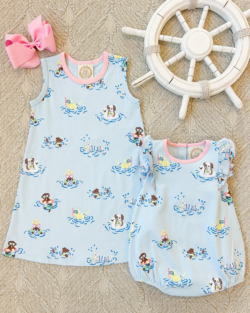 Ruehling Ruffle Bubble  | Doggy Paddle with Sandpearl Pink **FINAL SALE**