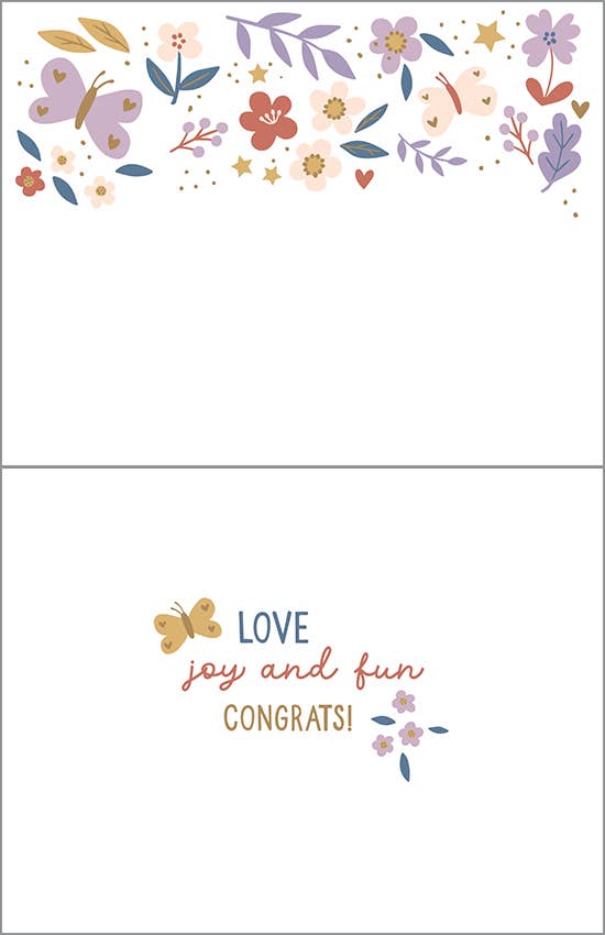 Baby Greeting Card - Sweet Baby Girl Flowers