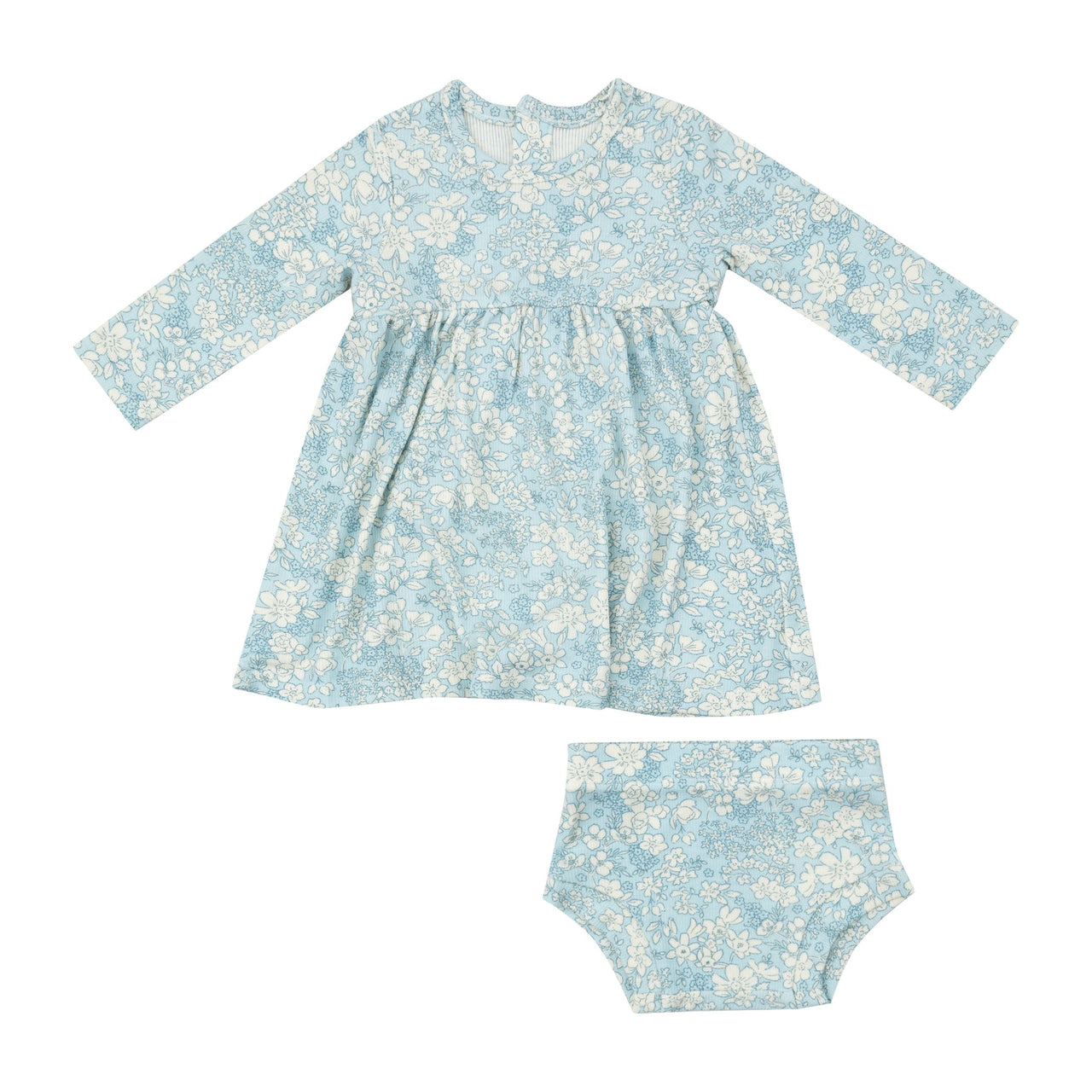 Simple Dress and Bloomer Set | Blue Meadow Floral