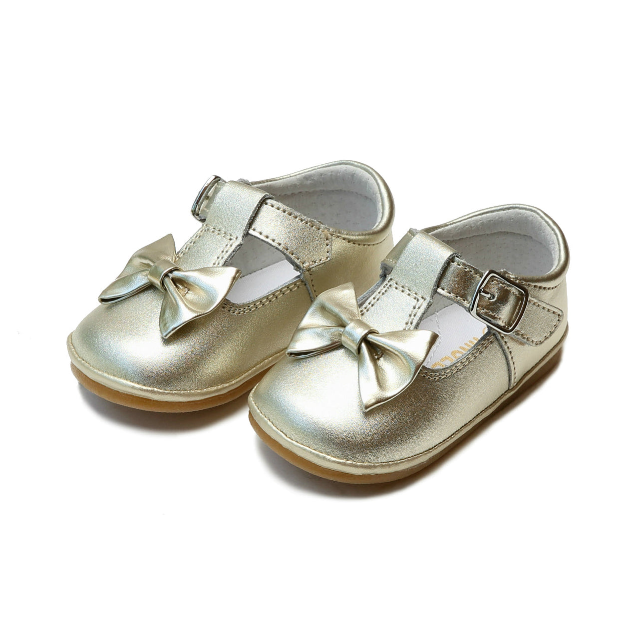 Minnie Bow Leather Mary Jane (Baby) | Gold