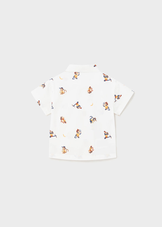 Baby Boy Short Sleeve Shirt w/Collar | Monkeys