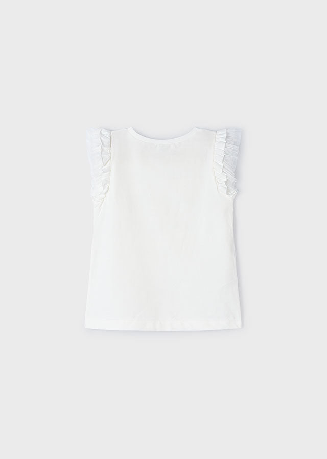 Girl's Short Sleeve Floral T-shirt | Blush/Creme