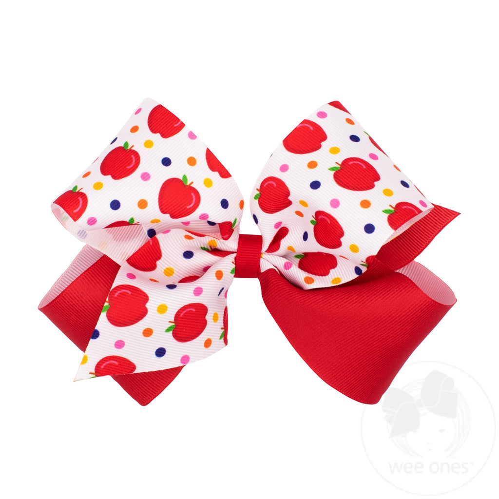 King Back to School Colorblock Print Hair Bow