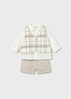 Newborn Boy Pant Shirt and Vest Set