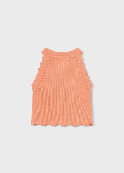 Girl's Peach Knit Top