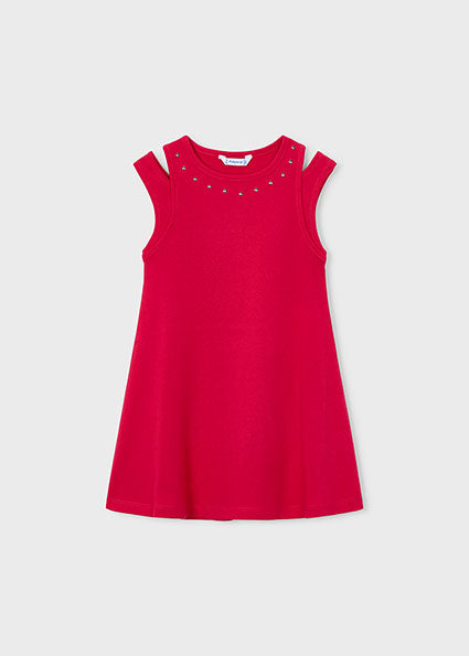 Girl’s Cut Out Dress | Red
