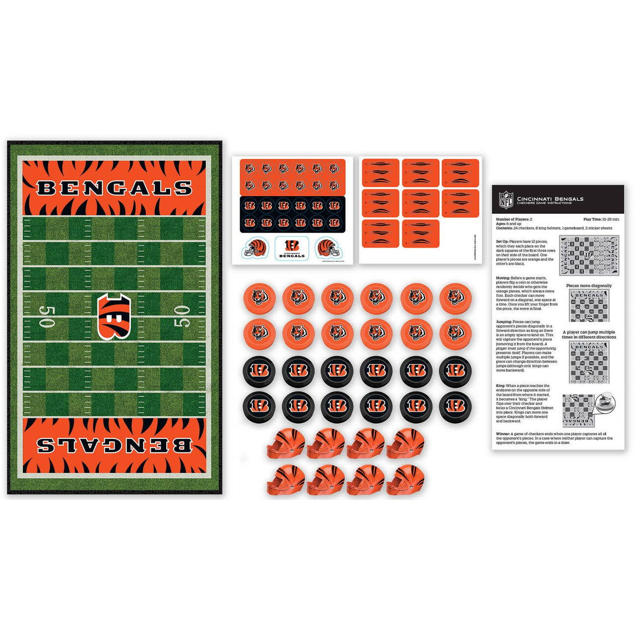 Cincinnati Bengals Checkers Board Game